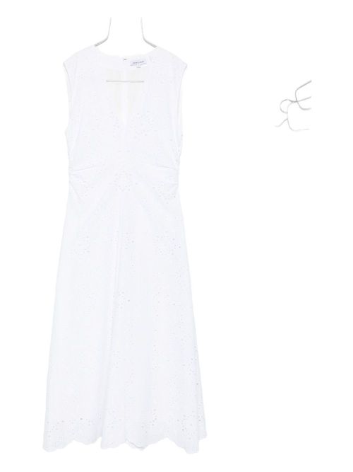 Midi Aven eyelet-embroidered sleeveless dress - White
