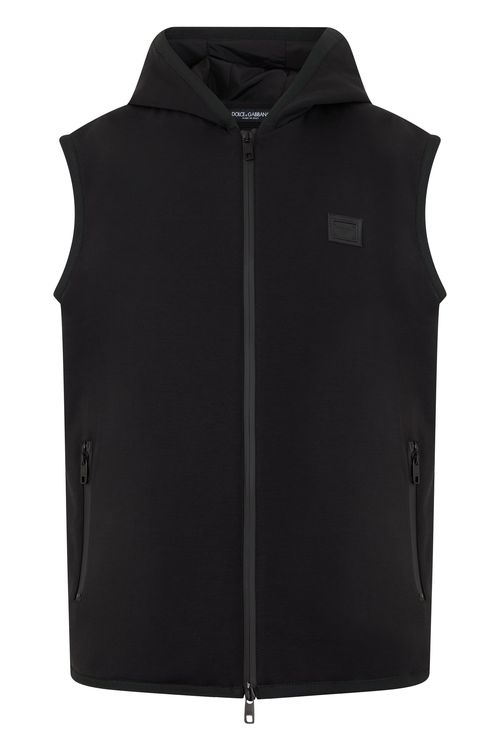 Hooded Zip-Front Sleeveless Vest