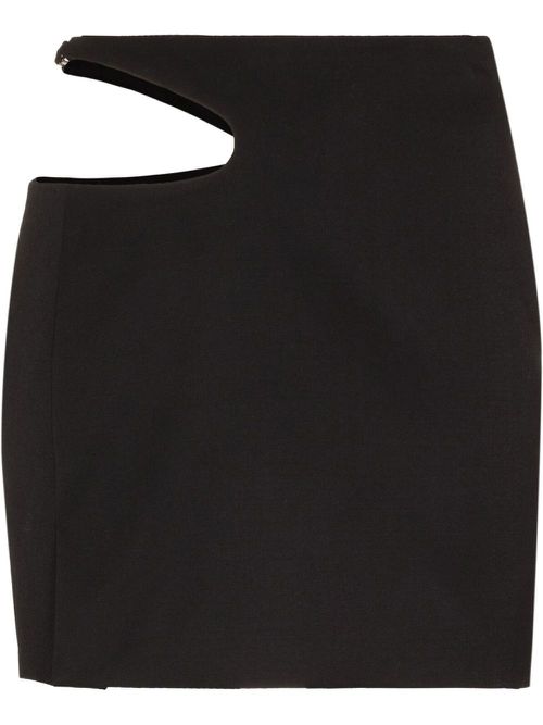 Curve Hole cut-out detail mini skirt - Black