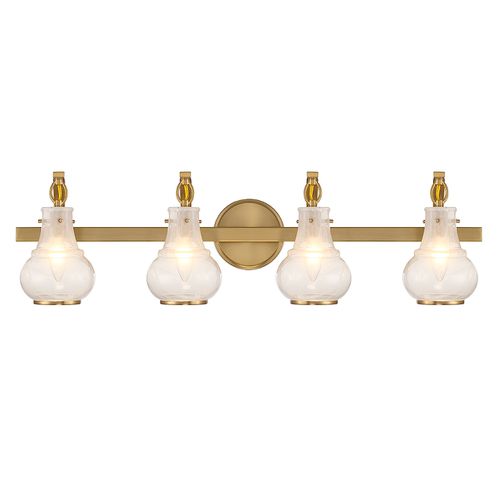 Warm Brass Four Light Bathroom Vanity from the Adams Collection