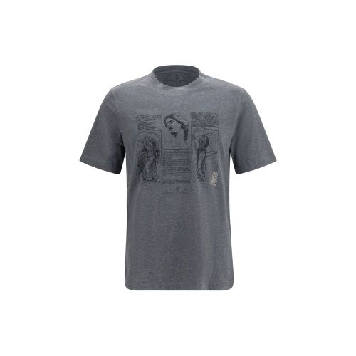 Printed Cotton T-Shirt — Gray