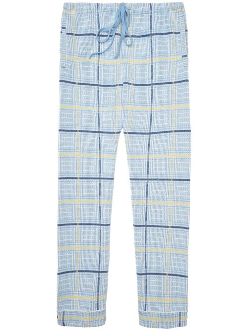 Check-print trousers - Blue
