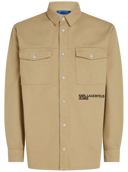 Utility twill shirt jacket - Neutrals