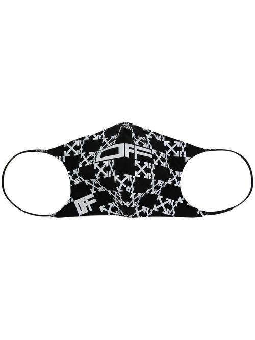 Arrows monogram-print face mask - Black