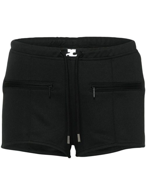 Logo-appliqué mini shorts - Black
