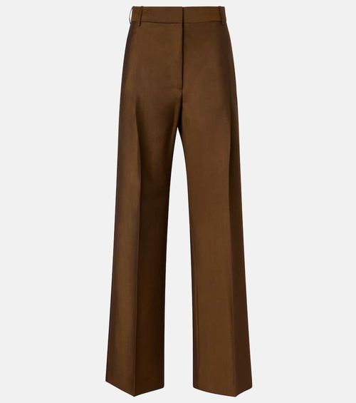 Róhe High-rise wool and mohair wide-leg pants