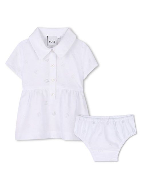 Button-fastening dress - White