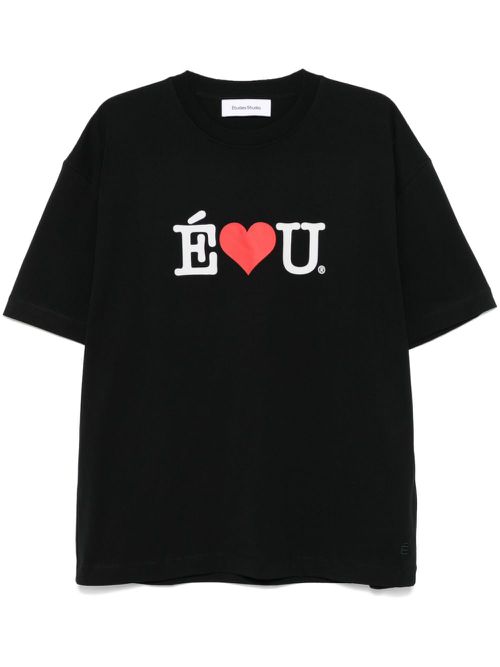 Slogan-print T-shirt - Black