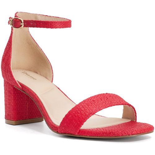Dune London Womens Ladies Wf Melins - Leather Open Toe Block Heel Shoes - Red Fabric