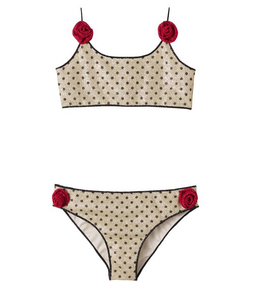 Oséree Kids Lumière appliqué polka-dot bikini
