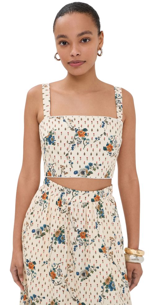 Didi Cotton Top MINATURE FLORAL CREAM