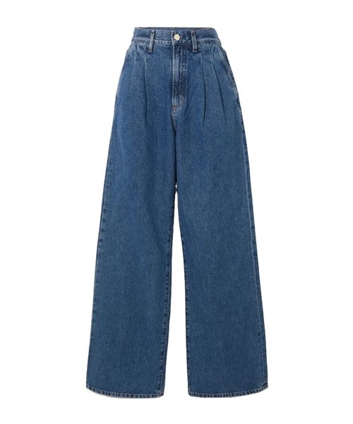The Edgar pleated high-rise wide-leg jeans