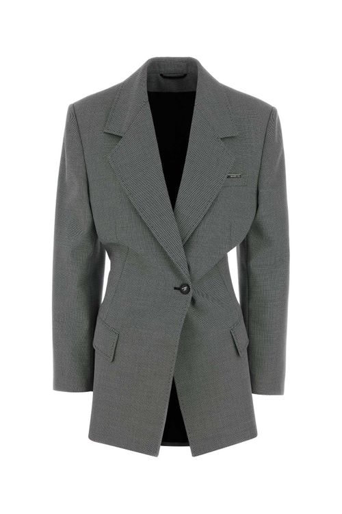 Virgin Wool and Cotton Blazer — Gray