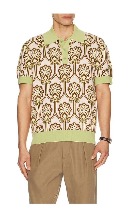 DrÃ´le De Monsieur Drôle De Monsieur Polo Maille Tapisserie Florale in Green. L. Also in M, S, XL/1X, XXL/2X