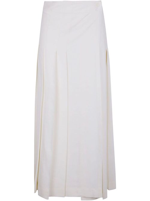 White Maxi Pleated Skirt