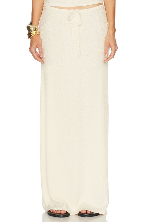 SRG Tamilore Textured Knit Skirt in Cream - Cream. M also in L, S, XL