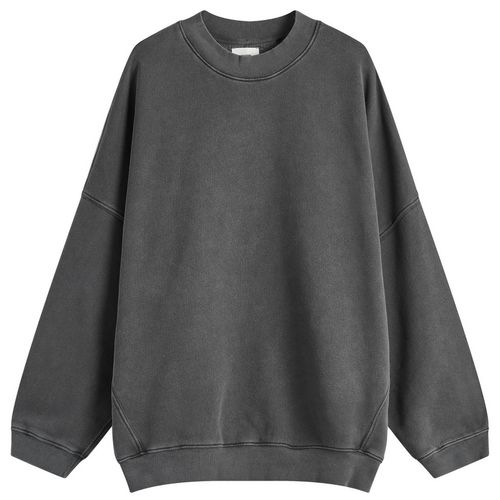 Women's Oversized Crew Sweatshirt in Washed Black