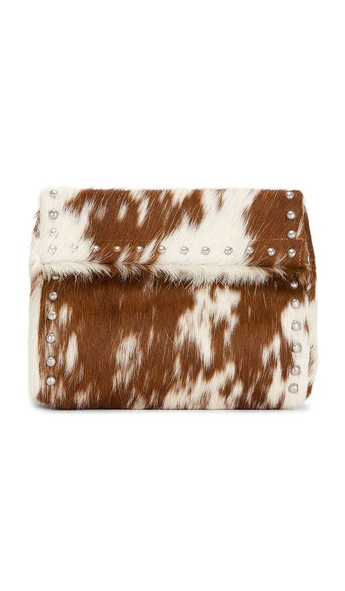 Understated Leather Oversized Clutch in White