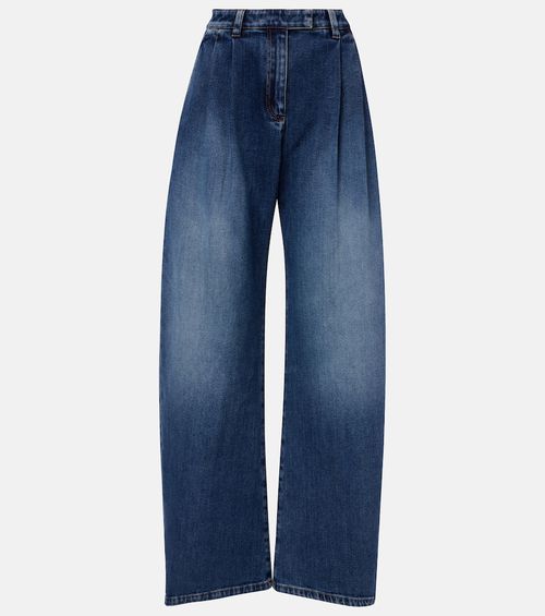 Mid-rise wide-leg jeans