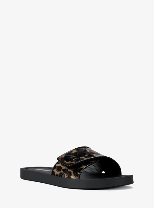Palmer Cheetah Print Slide Sandal in Brown - size 5