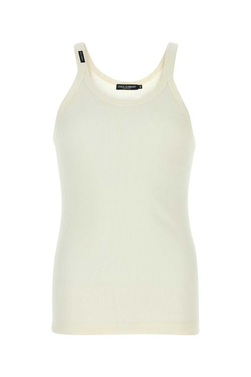Ribbed Cotton Tank Top — White