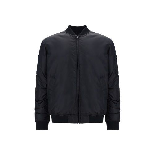 Quilted Polyamide Bomber Jacket — Black