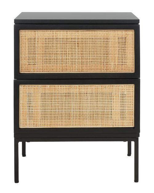 Zadie 2-Drawer Rattan Nightstand