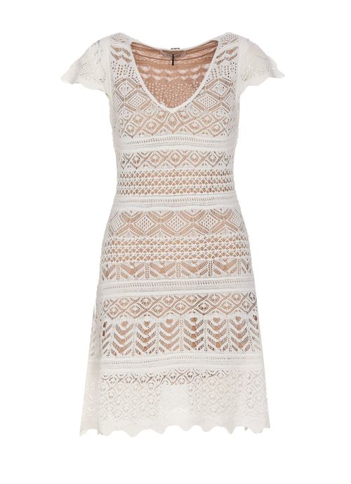 Lace Effect Mini Knit Dress