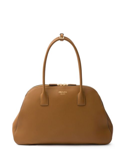 Large leather tote bag - Brown