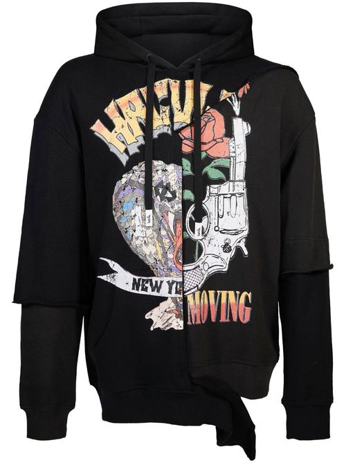 Crown Royal asymmetric hoodie - Black