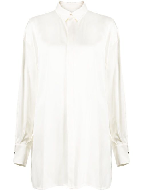 Satin long shirt - White