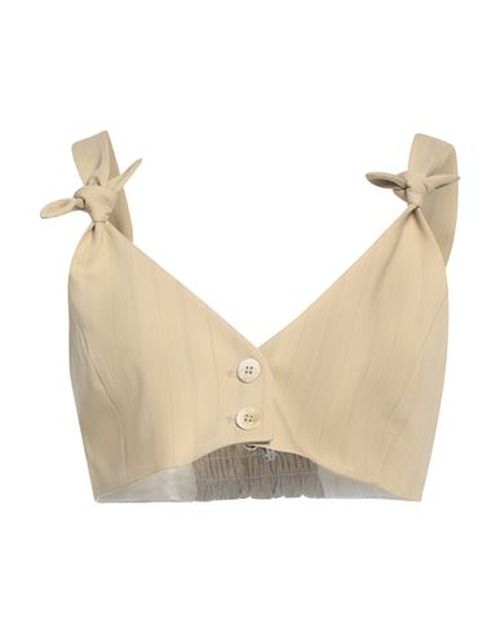 Woman Top Beige Size 14 EcoVero viscose, Recycled polyester, Elastane, Polyester