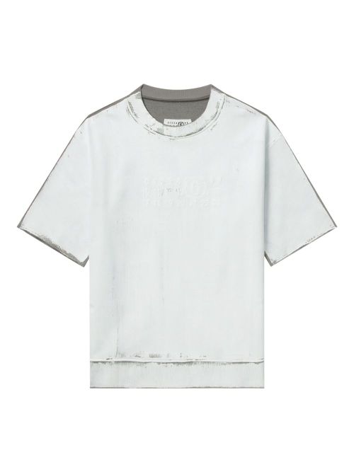Raw-edge short-sleeve top - Neutrals