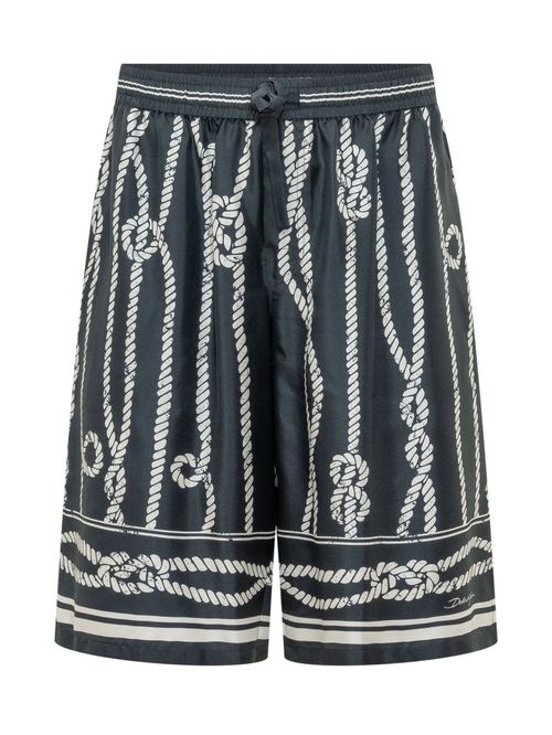 Charcoal Grey Printed Shorts
