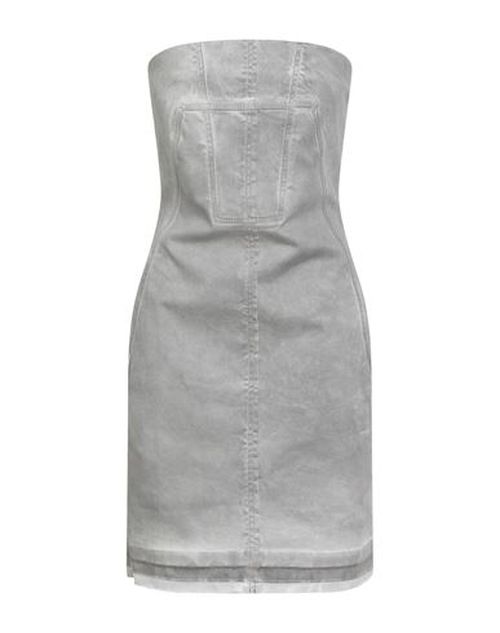 Woman Mini dress Grey Size L Cotton, Elastomultiester, Natural rubber