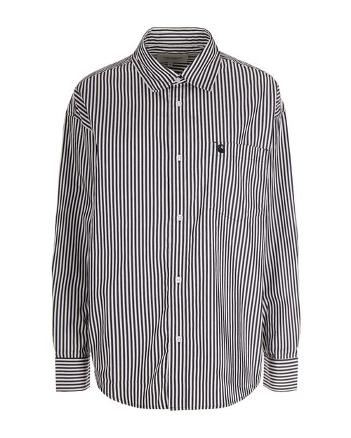 Black Oversized Stripes Shirt