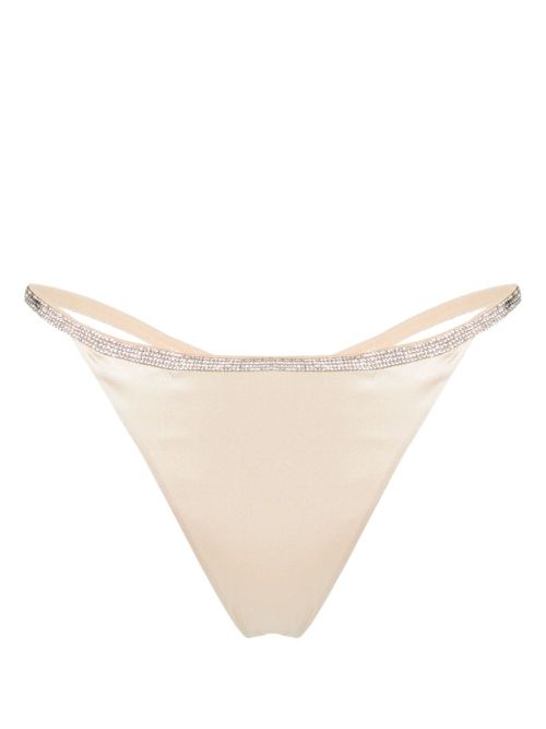 Slip Rosie rhinestoned satin thong - Neutrals