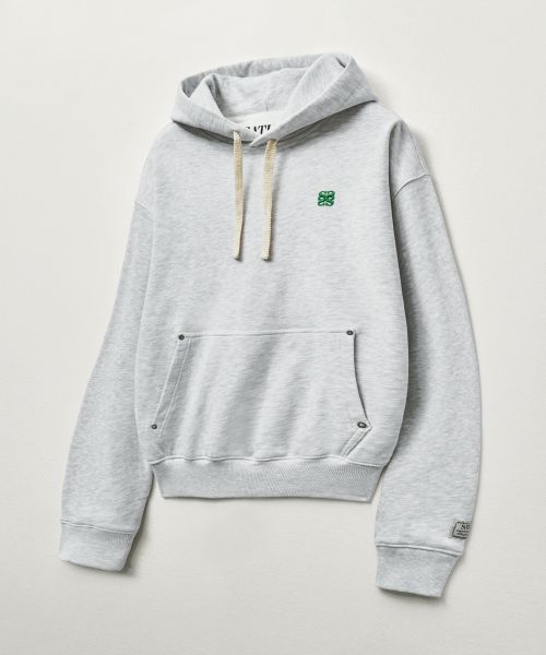 Classic small logo rivet hood melange white 