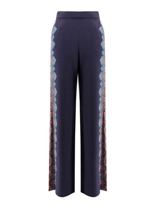 Silk pants with floral print