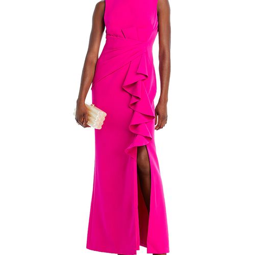 eliza j cascading ruffle maxi dress Eliza J Long Sleeve Cascading Ruffle Gown