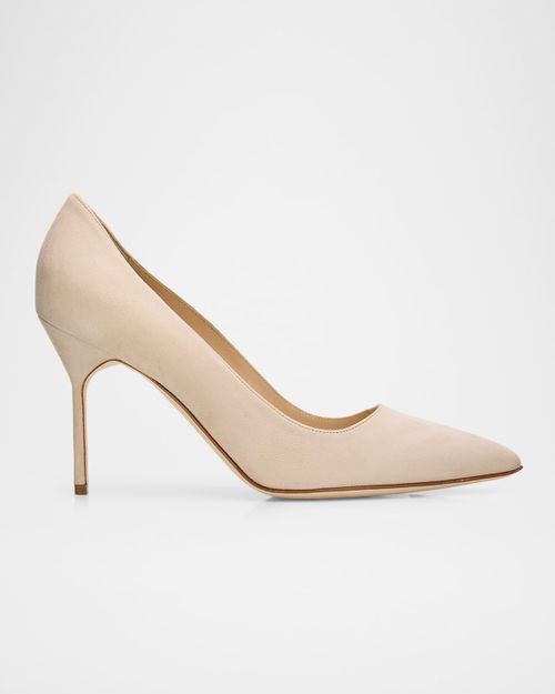 90mm BB Suede Pointed-Toe Pumps