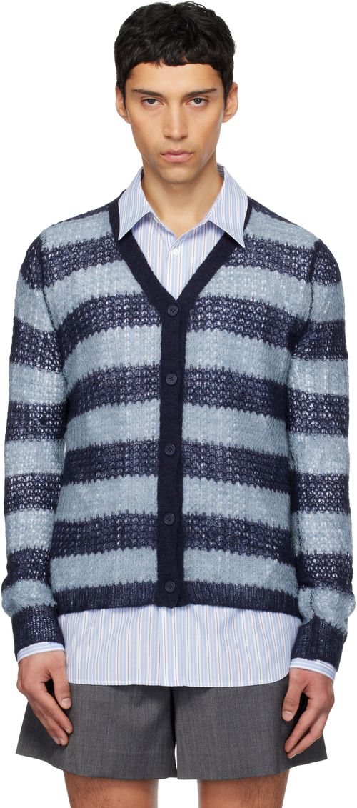 Blue Striped Cardigan