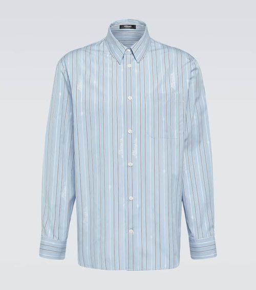 Striped cotton poplin shirt