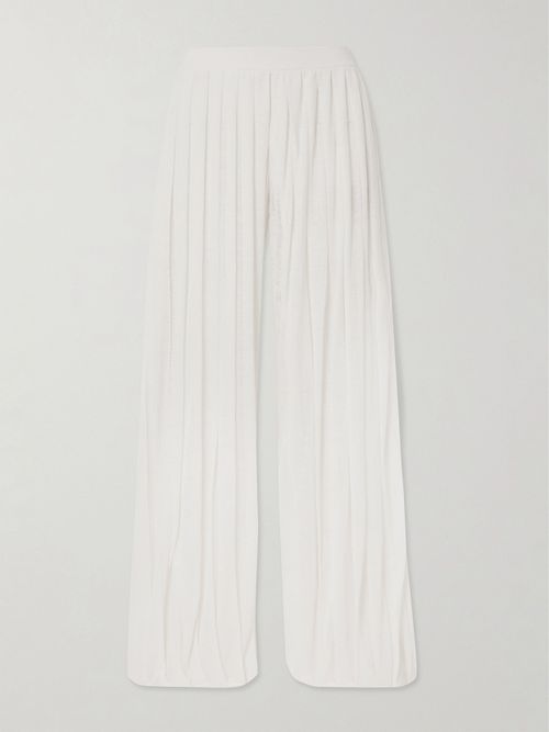 Wide-leg Pleated Linen Pants
