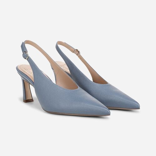 Elaine Slingback Dress Shoes, Blue Ash Embossed Leather