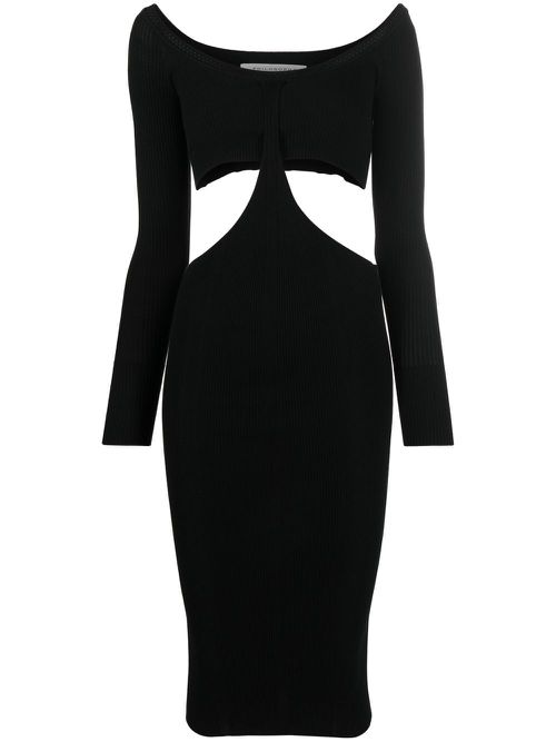 Cut-out detail knit dress - Black