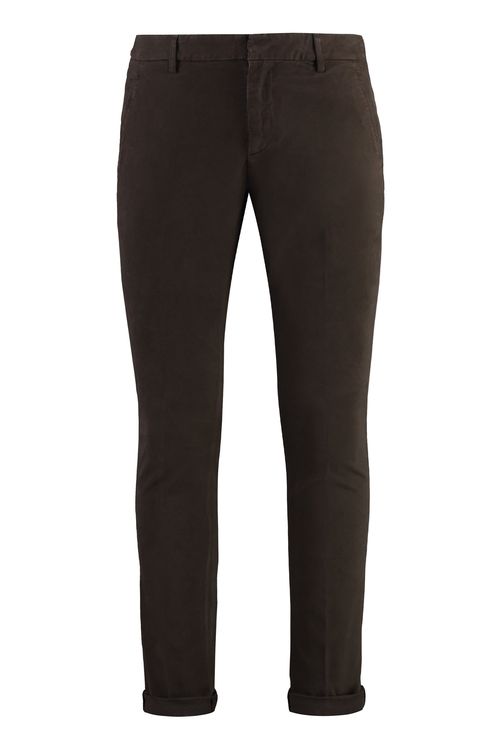 Men's Cotton Chino Trousers with Roll-Up Ankle Cuffs