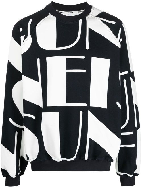 Logo-print long-sleeve sweatshirt - Blue