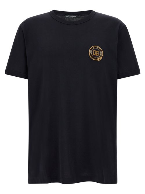 Logo-Embroidered Cotton T-Shirt — Black