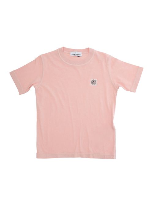 Logo-Patch Cotton T-Shirt — Pink